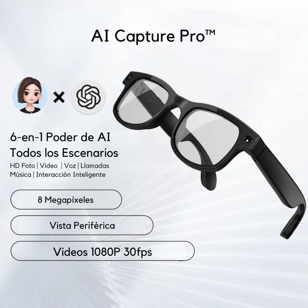 Capture Pro™ - Lentes Inteligentes. Captura tu mundo sin dejar de vivirlo.
