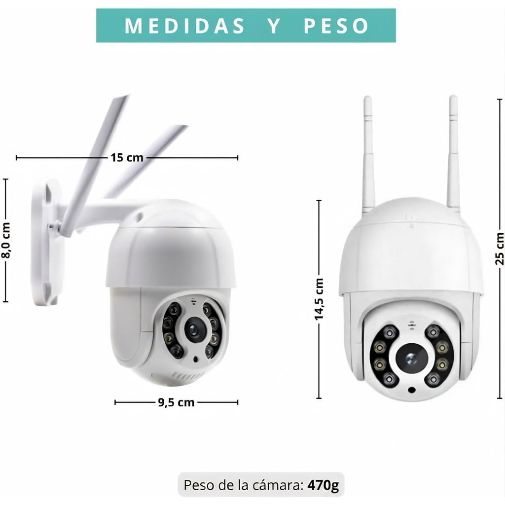 VisionGuard 360 Pro - Vigilancia inteligente de alta definición con rotación 360°, visión nocturna y detección.