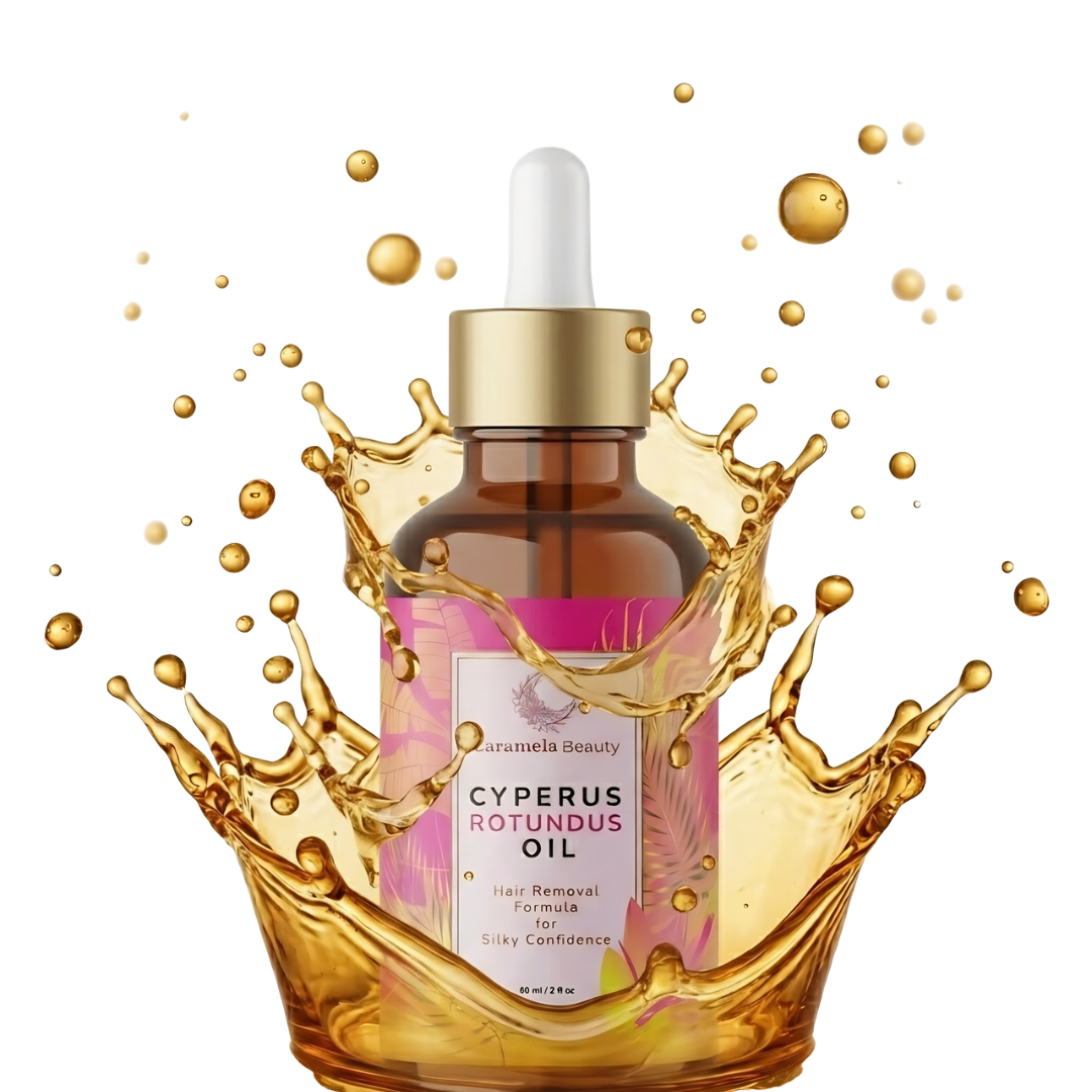 Aceite de Cyperus Rotundus Natural Caramela Beauty - 60ml de Aceite Natural de Cyperus Rotundus para Depilación, Hidratante y Calmante.